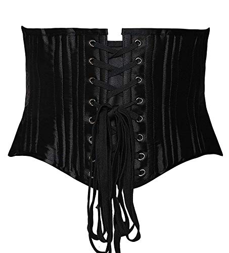 SHAPERX Women's 26 Steel Boned Corset Short Torso Heavy Duty Waist Trainer Corset for Weight Loss, SZ1934-Black-S