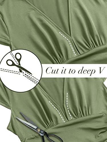 ANRABESS Women Deep V Neck Long Sleeve Slit 2024 Fall Elegant Formal Wedding Guest Cocktail Evening Date Prom Maxi Long Dress Navy Blue Medium