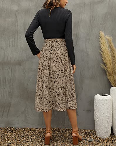 Zattcas Womens Long Sleeve Midi Dresses Casual Work Fall Dresses with Pockets Black T XXL