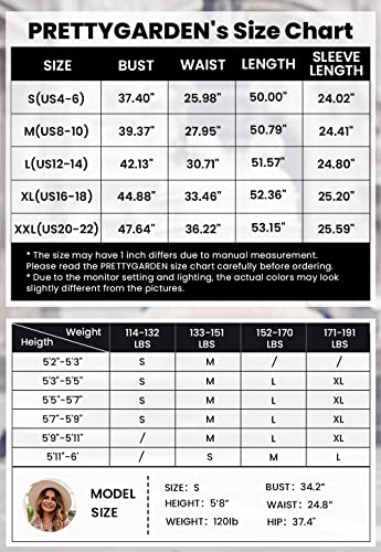 PRETTYGARDEN Women's Long Sleeve Vintage Flowy Dress Floral Print V-Neck Maxi Dresses with Belt (Khaki,Medium)