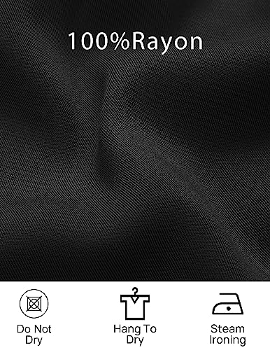 ZESICA Women's 2024 Boho Long Sleeve Square Neck Smocked High Waist Flowy A Line Lace Trim Maxi Dress Black