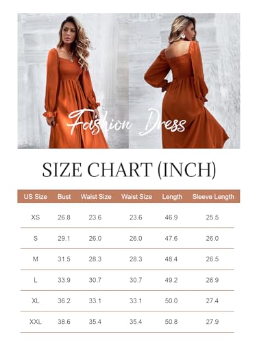 Floerns Women's Boho Floral Print Square Neck Flounce Sleeve A Line Long Dress Brown L