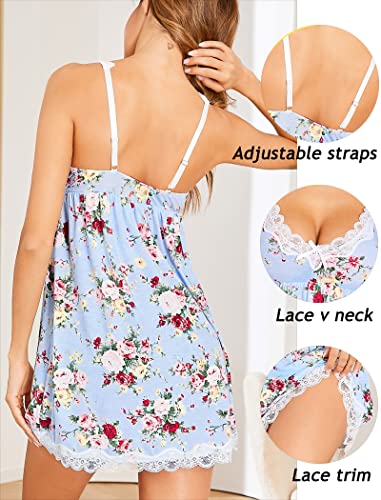 Avidlove Slip Lingerie for Women Babydoll Chemise V Neck Nightgown Lace Sleepwear Nightwear