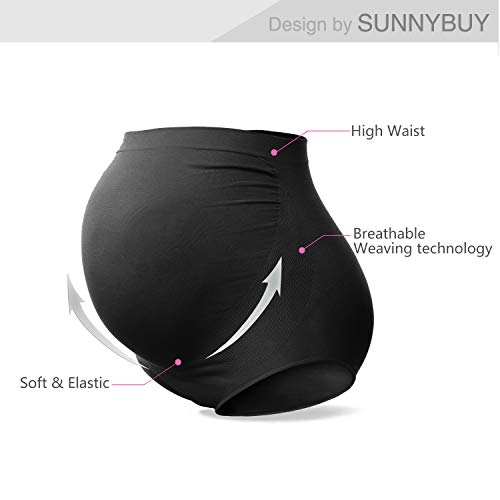 SUNNYBUY Women's Maternity High Waist Underwear Pregnancy Seamless Soft Hipster Panties Over Bump (Five color-5pk XL)