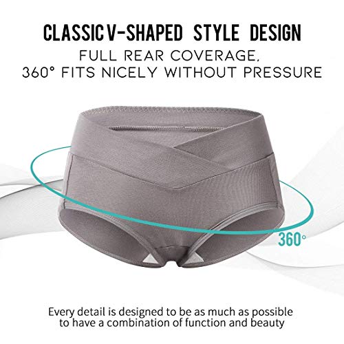 Mama Cotton Women's Under The Bump Maternity Panties Pregnancy Postpartum Maternity Underwear (Color-Multicolor-B 6 Pack, Size-XL)