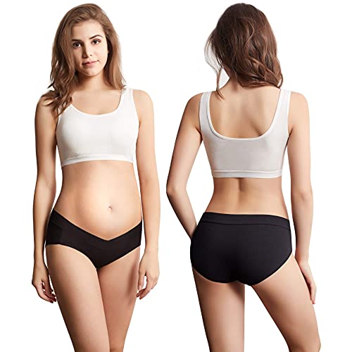 Mama Cotton Women's Under The Bump Maternity Panties Pregnancy Postpartum Maternity Underwear (Color-Multicolor-B 6 Pack, Size-XL)