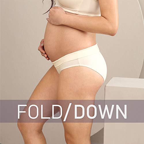 Intimate Portal Maternity Underwear Cotton Pregnancy Postpartum Panties Foldable Under the Bump Briefs 6-Pk Epitome L