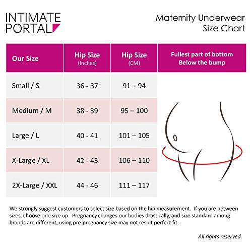 Intimate Portal Maternity Underwear Cotton Pregnancy Postpartum Panties Foldable Under the Bump Briefs 6-Pk Epitome L