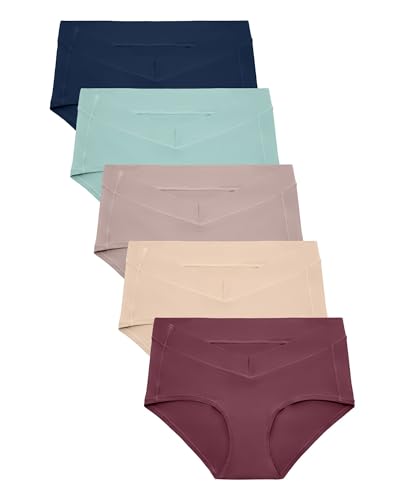 Kindred Bravely Women's Sustainable Hipster Panty 5 Pack | Comfortable Maternity & Postpartum Underwear (Assorted, Medium/Large)