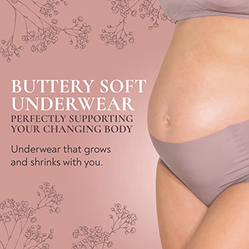 Maternity Story - Women's Pregnancy Maternity Underwear Seamless Panties, Buttery Soft No Show High Waisted C-Section Postpartum Underwear | Over The Bump Maternity Underwear (5 Pack) [Fall, Medium]