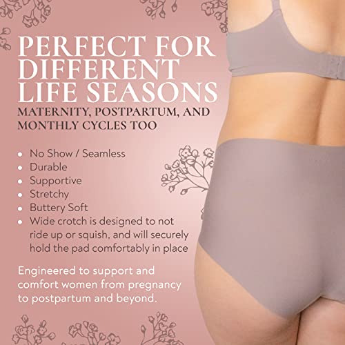 Maternity Story - Women's Pregnancy Maternity Underwear Seamless Panties, Buttery Soft No Show High Waisted C-Section Postpartum Underwear | Over The Bump Maternity Underwear (5 Pack) [Fall, Medium]