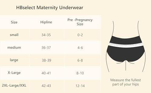 HBselect Maternity Underwear Cotton 6 Pack Pregnancy Postpartum Underwear Maternity Panties Under the Bump Bikinis