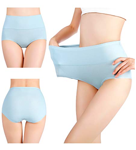 cauniss Cotton Panties High Waisted C Section Recovery Postpartum Soft Full Coverage Underwear for Women(7 Pack) (multicolor, Medium)