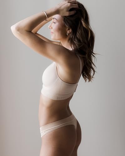 Kindred Bravely Women's Sustainable Thong Panty 5 Pack | Comfortable Maternity & Postpartum Underwear (Assorted, Medium/Large)