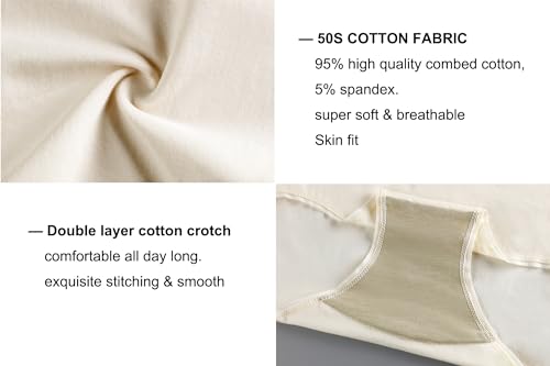 cauniss Cotton Panties High Waisted C Section Recovery Postpartum Soft Full Coverage Underwear for Women(7 Pack) (multicolor, Medium)