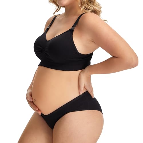 HBselect Maternity Underwear Cotton 6 Pack Pregnancy Postpartum Underwear Maternity Panties Under the Bump Bikinis