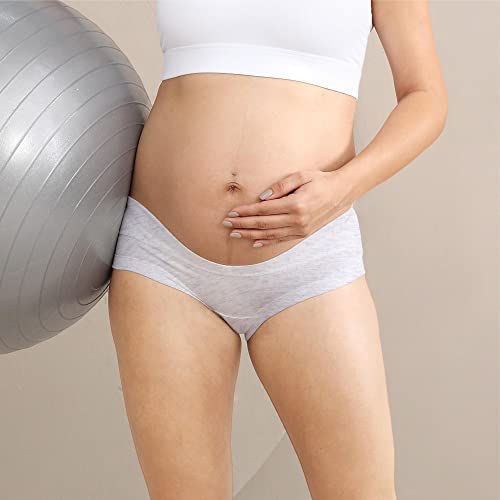Intimate Portal Maternity Underwear Under The Bump Pregnancy Postpartum Panties Womens Cotton Briefs 6-Pk Essentials M