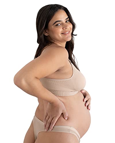 Kindred Bravely Signature Cotton Maternity Thongs for Women | Under the Belly Maternity Thongs 5-Pack (Assorted Neutrals, X-Large)