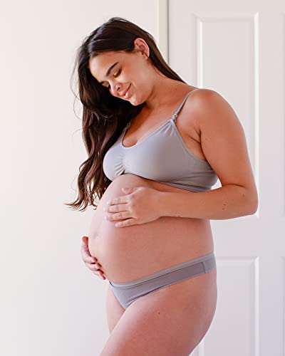 Kindred Bravely Signature Cotton Maternity Thongs for Women | Under the Belly Maternity Thongs 5-Pack (Assorted Neutrals, X-Large)