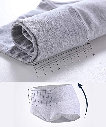 ANNYISON Women's High Waisted Cotton Underwear Soft Breathable Panties Stretch Briefs (5 Pack in 5 Drak Colors, L)