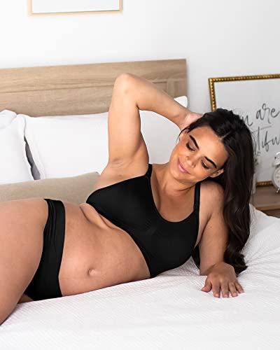 Kindred Bravely Bamboo Maternity Thong Panties | Under the Bump Maternity Thong 2-Pack (Neutrals, Small/Medium)