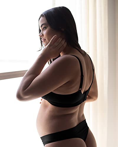 Kindred Bravely Bamboo Maternity Thong Panties | Under the Bump Maternity Thong 2-Pack (Neutrals, Small/Medium)