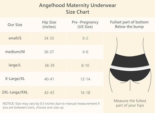 Angelhood 5 Pack Maternity Underwear Seamless, Pregnancy Underwear for Women, Healthy Pregnancy Panties Postpartum Underwear Maternity Under Bump