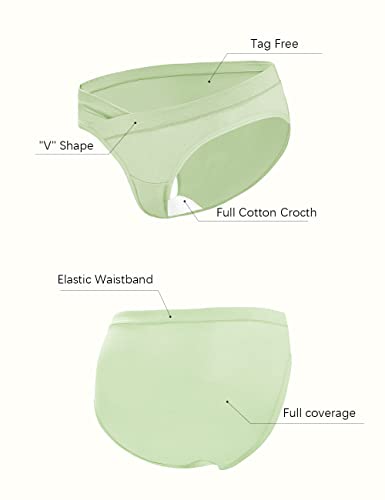 Molasus Cotton Crossover Maternity Underwear Under Bump Pregnancy Bikinis Panties Pack of 6,Multicolor,XX-Large