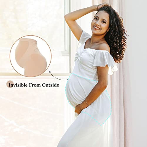 Boguish Womens Seamless Maternity Boyshort Underwear Over Bump, Pregnancy High Waisted Shapewear Panties for Support Belly