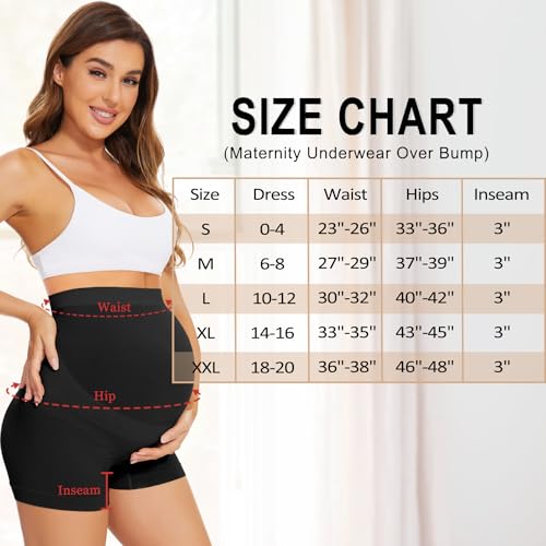 Boguish Womens Seamless Maternity Boyshort Underwear Over Bump, Pregnancy High Waisted Shapewear Panties for Support Belly