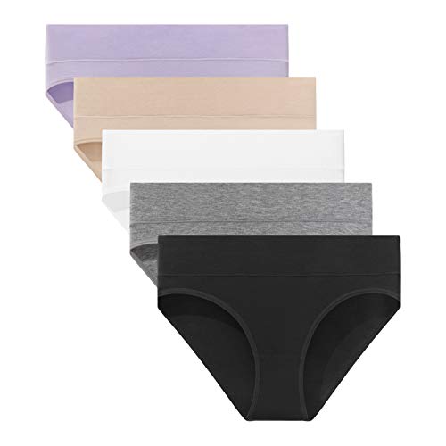 Angelhood Womens Maternity Panties Foldable Maternity Underwear Under Bump Pregnancy Postpartum Brief Pack of 5