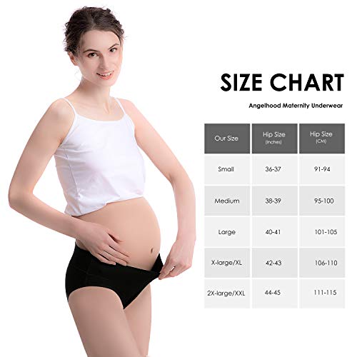 Angelhood Womens Maternity Panties Foldable Maternity Underwear Under Bump Pregnancy Postpartum Brief Pack of 5