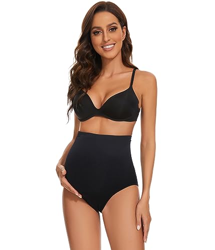 KUNINDOME Seamless Maternity Underwear over Bump, 5 Pack, Large