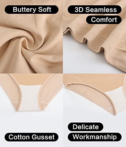 KUNINDOME Seamless Maternity Underwear over Bump, 5 Pack, Large