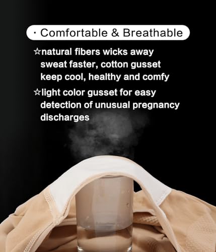 KUNINDOME Seamless Maternity Underwear over Bump, 5 Pack, Large