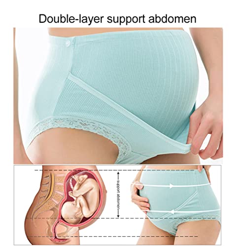 FEOYA Plus Size Maternity Underwear Over Bump Cotton Pregnancy Panties High Waist Postpartum Support Briefs, 3 Pack
