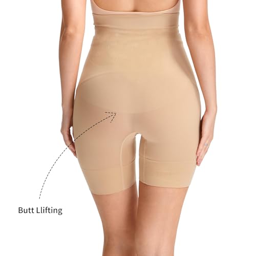 Angelhood Maternity Shapewear, High Waisted Mid Thigh Seamless Pregnancy Underwear Over Bump Prevent Chaffing, Large