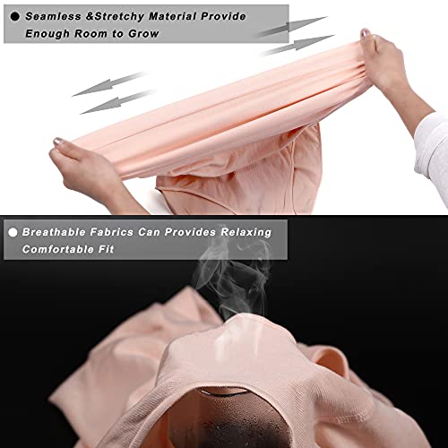 Rnxrbb Plus Size Maternity Underwear Over Bump Seamless Support Maternity Panties Clothes High Waisted 4 Pack, black beige white gray 3XL