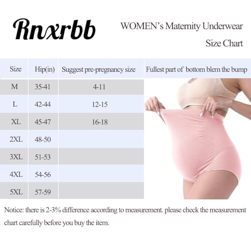 Rnxrbb Plus Size Maternity Underwear Over Bump Seamless Support Maternity Panties Clothes High Waisted 4 Pack, black beige white gray 3XL