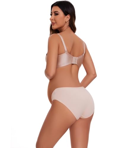 KUNINDOME Womens Cotton Maternity Underwear Under Bump, Pregnancy Postpartum Panties, 6 Pack, X-Large