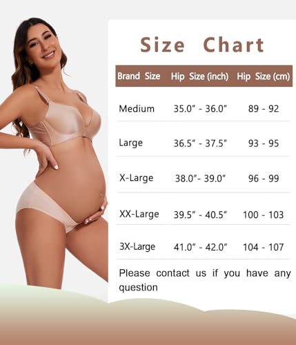 KUNINDOME Womens Cotton Maternity Underwear Under Bump, Pregnancy Postpartum Panties, 6 Pack, X-Large