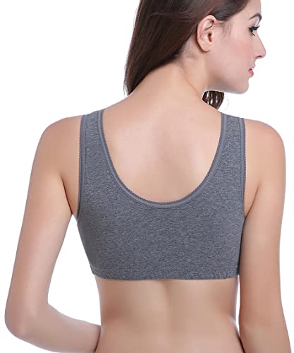 CAKYE Women's Maternity Nursing Bra for Sleep and Breastfeeding 3 Pcs/Pack (Large/38B,38C,38D, Black/Gray/Dark Grey)