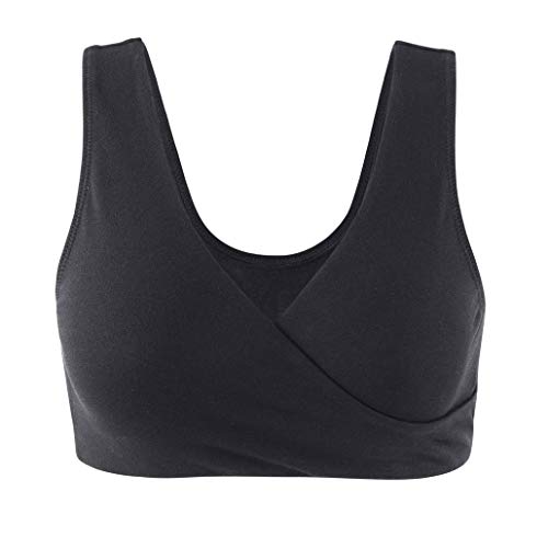 ZUMIY Maternity Nursing Bras, Seamless Maternity Bra for Pregnancy & Breastfeeding, Comfortable Wireless Bra Night Sleep Top (M, Black+Grey/2pack)