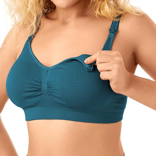 Angelhood Nursing Bra for Breastfeeding Maternity Bra for Pregnancy and Breastfeeding with Removable Bra Pads Seamless Sleep Nursing Bra with Support Nursing Bralette, Pack of 4