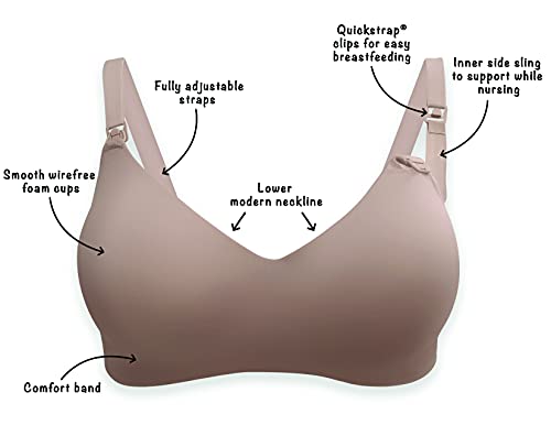 Playtex Women's Maternity & Nursing Pure Comfort Shaping Foam Wirefree US3015, Paris Nude, Large