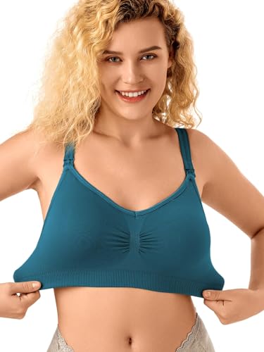 Angelhood Nursing Bra for Breastfeeding Maternity Bra for Pregnancy and Breastfeeding with Removable Bra Pads Seamless Sleep Nursing Bra with Support Nursing Bralette, Pack of 4