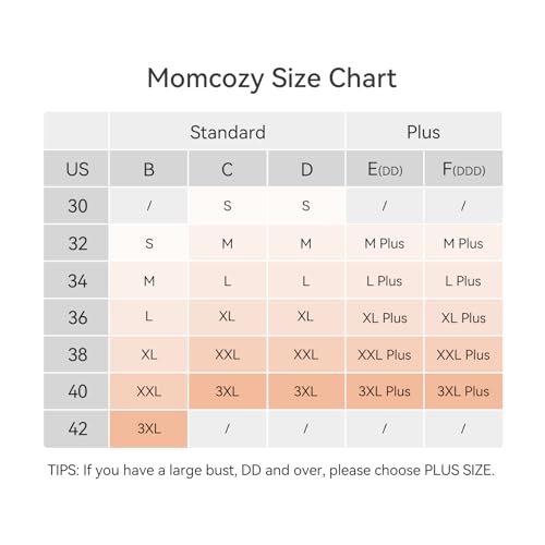 Momcozy Nursing Bras for Breastfeeding, YN46 Jelly Strip Support Comfort Maternity Bra, Seamless Soft Wirefree Pregnancy Bra