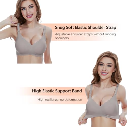 Dresime Nursing Bras for Breastfeeding Seamless Maternity Bra Ultra Comfort Pregnancy Sleep Bralette for Women