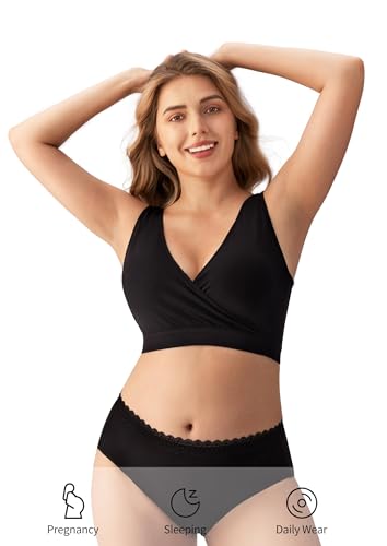 3 Pack Nursing Bras for Breastfeeding, Ultra Comfort Maternity Bras Wireless Pregnancy Sleep Bralette