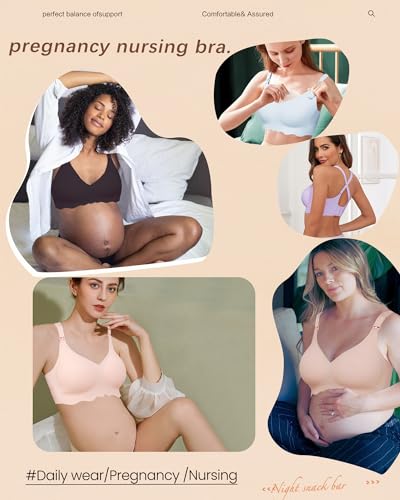 As Fairy Maternity Nursing Bra Maternity Padded Push up Bra Maternity Bra (Light Blue L)